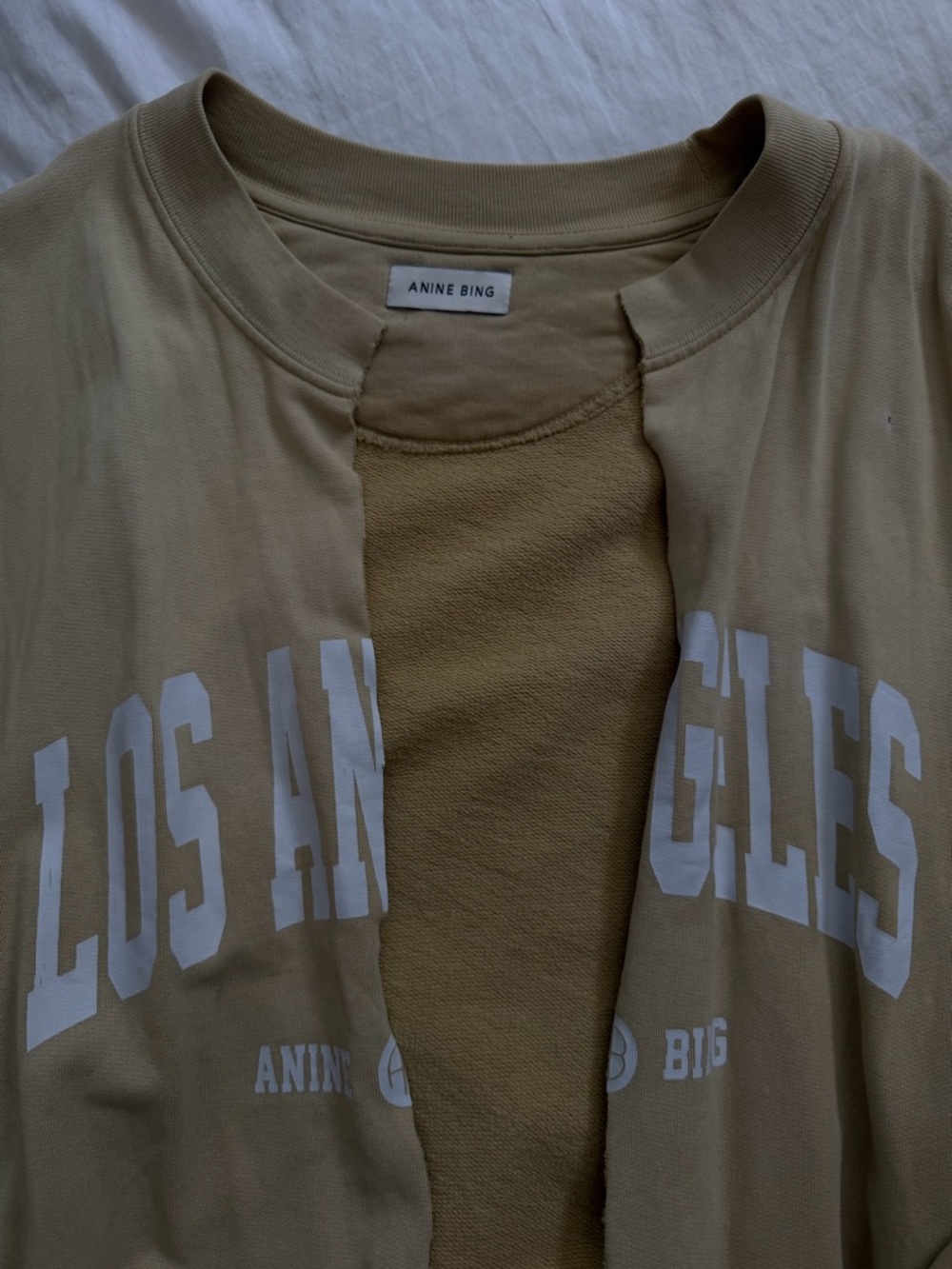 Anine bing Los Angeles M Butter yellow modified sweatshirt into sweat jacket - Picture 2 of 6